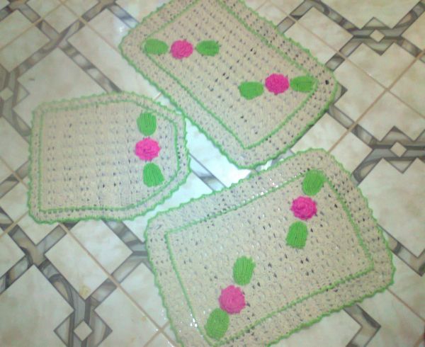 jogo tapete banheiro charme 3pç